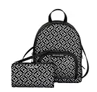 MICHAEL KORS JAYCEE MD BACKPACK + WALLET MK GRAPHIC LOGO GLITTER SILVER/BLACK