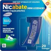 Nicabate Minis Lozenge Mint 2MG, Assists with Smoking Cravings, 20 Pack