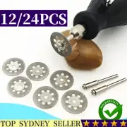 12/24PCS Diamond Cutting Discs Wheel Blades Set+Drill Bit For Dremel Rotary Tool