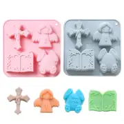 Easter Bunny Chocolate Molds 3D Silicone Moulds Easter Egg Bunny Cross Shaped