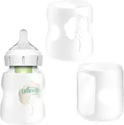 LOTBILL 2 Pack Silicone Bottle Sleeves for Dr Browns Glass Baby Bottles 4 oz, Protection and Insulation, Glass Baby Bottle Sleeve Compatible with Dr Browns Wide Neck Bottles, Dishwasher Safe, BPA Free