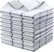 100% Cotton Dish Towels for Kitchen, Terry Dish Cloths for Washing Dishes, 12 x 12 Inches, Light and Soft, Quick Drying Dish Rags for Cleaning , 8pc/Set (Grey)