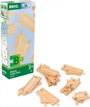 BRIO World Starter Wooden Railway Train Track Pack for Kids Age 3 Years Up - Acc