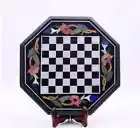 15'' Marble Octagon Chess Table Top with Inlay Art Coffee Table for Home