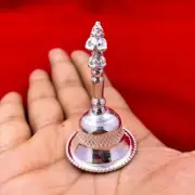 Altar Hand Bell Silver Pooja Bell Ghanti Positive Vastu Energy Altar Bells 3 Inc