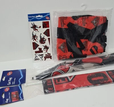 AFL Essendon Bombers Supporter Pack NEW Supporter Flag Car Flag Apron Tattoos