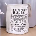 Cotton and Linen Laundry Basket Foldable Water-proof Storage Basket Toys
