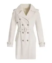 Coated fabric trench coat 42 white