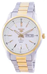 Seiko 5 Automatic White Dial Stainless Steel Day/Date SNKP14K1 50M Mens Watch