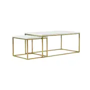 Celine Coffee Table Set - Marble White