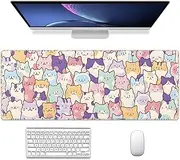 Gaming Mouse Pad XL Extended Anime Mouse Pad 31.5x11.8 inch, Large Cute Kawaii Big Computer Mouse Mat Desk Pad with Non-Slip Rubber Base and Stitched Edge for Home Office