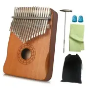 Kalimba Thumb Piano 17 Keys with Study Instruction and Tune Hammer Portable