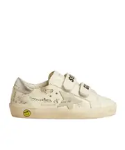 Golden Goose Kids Old School Touch Strap Sneakers 33 Nude
