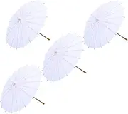 [OATIPHO] 4pcs Kids Diy Hand-painted Oil-paper Umbrellas Windproof Small Rain Umbrellas for Boys Supplies