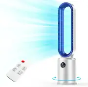 Bladeless Tower Fan, 38" Quiet Tower Fan with Remote, 24 Speeds, 12H Timer, 60°