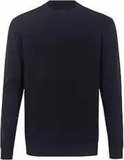 [Krumba] Waffle Cotton Mens Sweater: Big Long Sleeve Crewneck Warm Casual Pullover