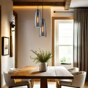 Chuva Black Pendant Light (Flat Top Ellipse) w/ Rain Drop Effect and Smoke Glass