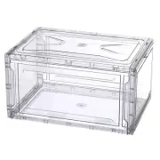 6PCS PMMA Shoe Display Case 14.17x10.63x7.87 Inch PP Gray Magnetic Front Door