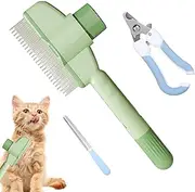 Pet Slicker Brush | Puppy Hair Removal Comb | Portable Release Button Slicker Brush for Long and Short Haired Cats and Dogs