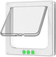 Dog Door | Acrylic Large Dog Door,Safe Clear Double Acrylic Transparent Gate for Pet Puppy Kitten Kit Indoor Outdoor Use