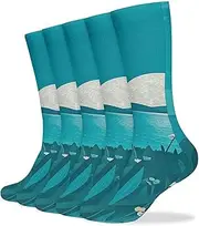[NQHJT] Teal Blue Socks for Women Men Breathable Boot Socks Warm Calf Socks for Hiking Work, Style, One Size, Style, One size