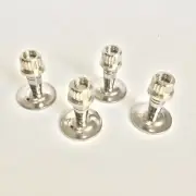4 Set Brass Speaker Spike Stand Foot Speaker Cone Isolation Spike W/Base Silver