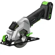 Mini Circular Saw, DC20V 4-1/2" Cordless Circular Saw with 2.0Ah Battery, Laser