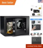 Alarm-Enabled Steel Security Safe - Perfect for Jewelry, Cash, & Documents