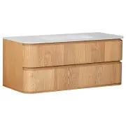 Calso 120cm Single Wall Hung Vanity, Light Tan