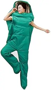 Adult Wearable Sleeping Bag Portable Outdoor Camping Sleeping Bag 3 Seasons Full Body Pajamas Warm and Windproof Human-Shaped Sleeping Bag/Zipper Design