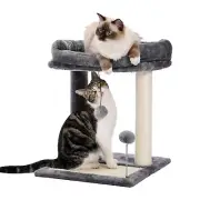 PAWZ Road Cat Scratching Post Bed, Featuring with Soft Perch Sisal-Covered Sc...