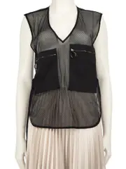 Black Fish Net Pocket Vest