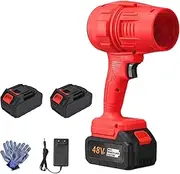Seese Pro Blower, Seese Cordless Leaf Blower, Cordless Turbo Jet Leaf Blower with 48V Battery, High-Power Handheld Blower for Yard, Patio, Car Cleaning & Drying, Snow Remove (Red-2 Bettary)