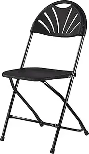 WeiLaiKeQi Stackable Folding Chair Foldable Chair Easy to Use Patio Sturdy Folding Chair Party Chair, Black