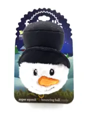 FabDog Holiday Christmas Snowman Ball Small Squeaky Dog Fetch Toy 2.75"