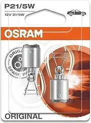 OSRAM 7528-02B ORIGINAL P21/5W Halogen, brake light, rear auxiliary light, 7528-02B, 12V passenger car, double blister (2 lamps)