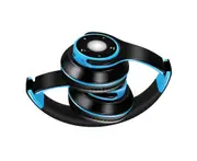 Wireless Bluetooth-compatible Retractable Stereo Headphone Phone Headset with Microphone-Blue - Blue