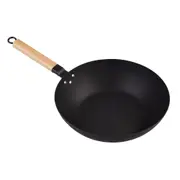 D.Line Black Carbon Steel Pre-Seasoned Wok 30cm