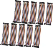FELTECHELECTR 10Pcs Jumper Wires Solderless Breadboard Connecting Lines Preformed Right Angled Ribbon Jumper Wire for DIY Projects Electronic Experiments and PCB Applications