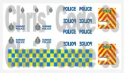 Code 3 Adhesive Vinyl Decal fit Oxford Diecast 1/76 van - Durham Police