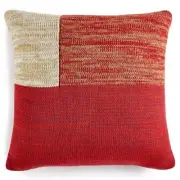 Martha Stewart Collection Chunky Knit Colorblocked Throw Red - Size 20" x 20"