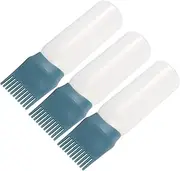 3pcs Hair Oil Bottle Applicator Root Comb for Dyeing 160ml Plastic Applicator Bottle Scalp Oiling Treatment
