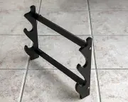 Two Tier Black Wood Wall Mount Sword Collectable Display Rack ECONOMY