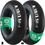 MOOVMOOV Inner Tube 4.10/3.50-4 with Straight Valve TR13 (x2) - Replacement Air Hoses for Hand Trucks, Garden Carts and Trailers, Others - Compatible with 4.10-4 and 3.50-4 Tyres