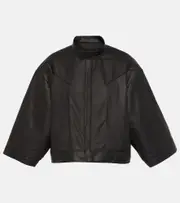 [Rick Owens] Rick Owens Cropped leather jacket AU 12 black