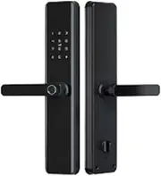 Tuya Zigbee Door Locks Voice Control Biometric Fingerprint Smart Entry Home Handle App Digital Intelligent Lock Slimline Design(Black 240 30 6068) Aqiong