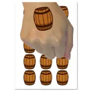 Wooden Barrel Wine Cask Storage Temporary Tattoo Water Resistant Body Art Set