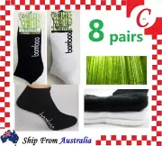 8Pr Mens Women Bamboo Low Cut Work Sport Ankle Cushion SOCKS Odor Resistant Bulk