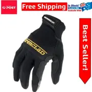 Industrial Box Handler Gloves - Size Large, Black with Patented Grip Technology