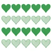 Hearts Patches Green Iron-On Patch Sew Embroidered 2.8 x 2.68 Inch 20Pcs